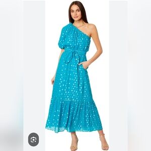 Nwt Lilly Pulitzer Blue Rhapsody Zelalynn One Shoulder Maxi Dress 8